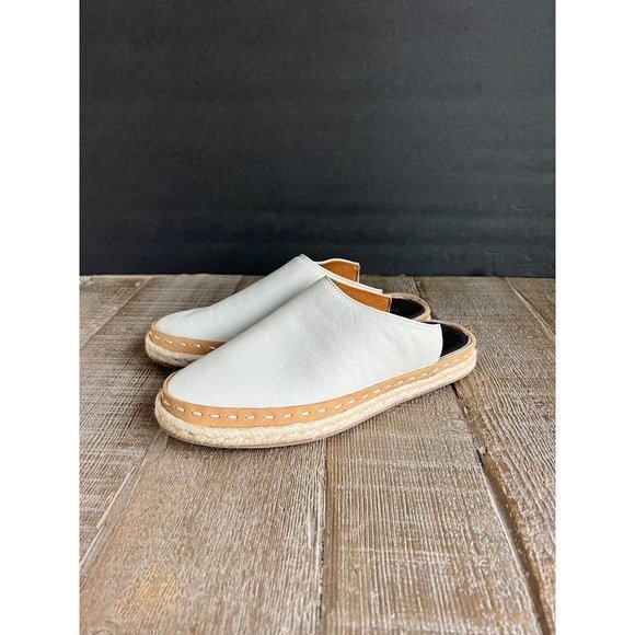 Rag & bone cream leather espadrille slides size 38 - Picture 1 of 9